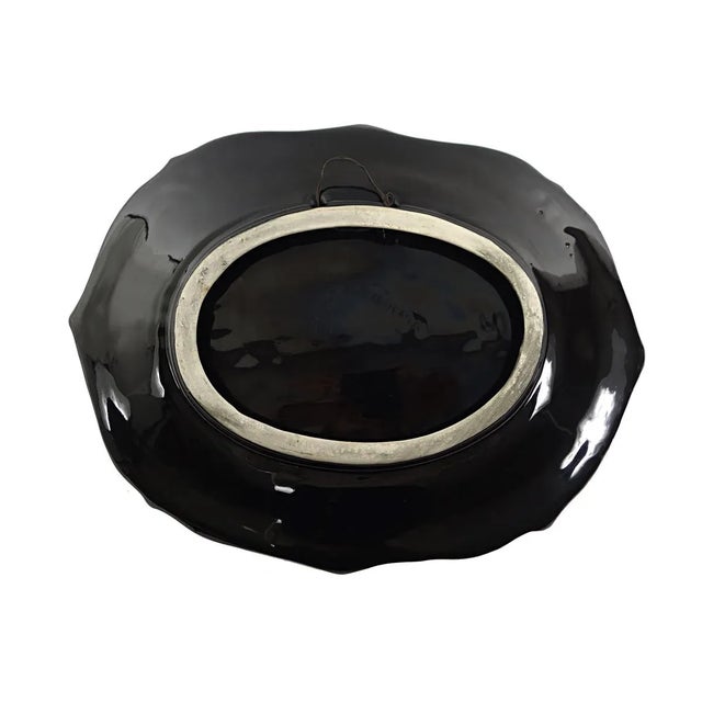 Mid-Century Modern Oval Majolica Wall Plate with Sea Creatures from Vallauris, 1960s For Sale - Image 12 of 13