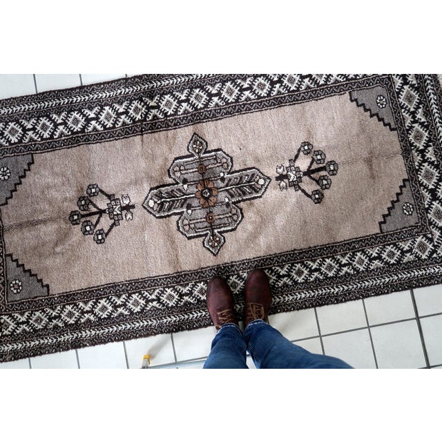 1970s 1970s, Handmade Vintage Persian Gabbeh Rug 3.6' X 7' For Sale - Image 5 of 13