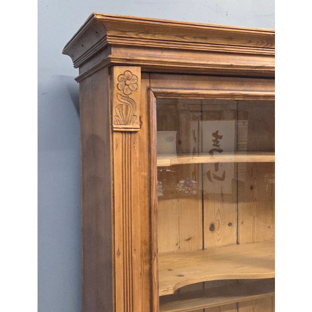 Early 20th Century Antique French Provincial Pine Stepback China Cabinet Sideboard Hutch For Sale - Image 5 of 18