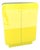 Postmodern Yellow Gloss Laminate Waterfall Cabinet With Gold Accents For Sale