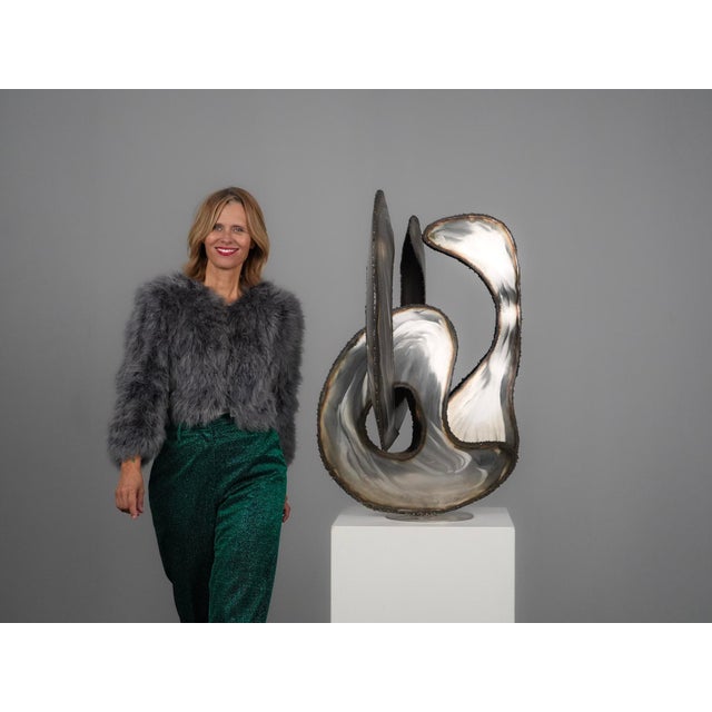 1980s Lea Goodman, Abstract Stainless Steel Sculpture, 1980s, Stainless Steel For Sale - Image 5 of 10
