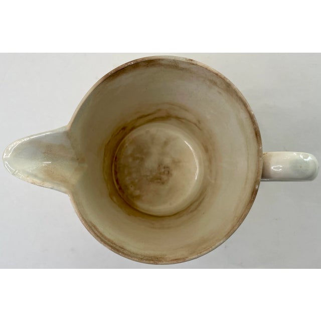 Cream English Hand Painted Ceramic Creamer Mid 19th Century For Sale - Image 8 of 8