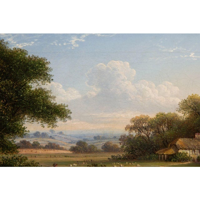 English Victorian Antique Oil Painting of a Devonshire Landscape, 19th Century For Sale - Image 6 of 18
