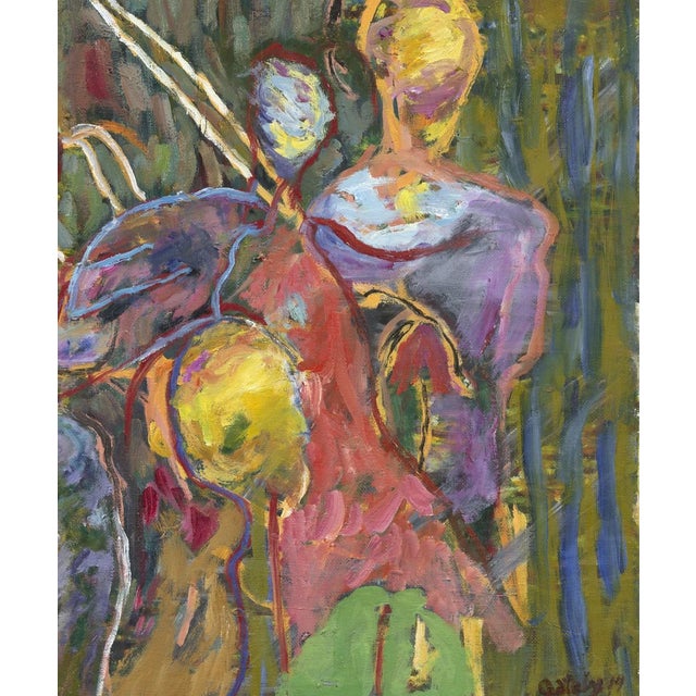 A giclée print of my original oil and acrylic painting, individually signed by me. The painting is titled "Movement thru...