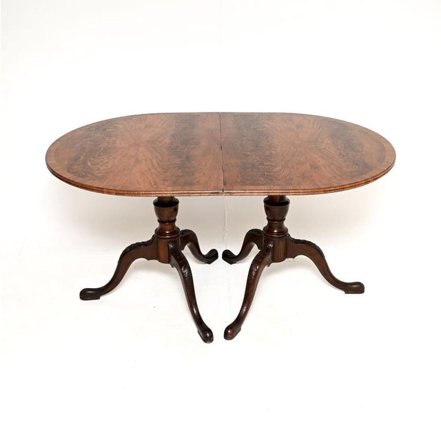 Antique Georgian Style Walnut Extendable Dining Table, 1900 For Sale - Image 4 of 11
