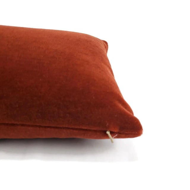 Schumacher F. Schumacher San Carlo Mohair Velvet in Sienna Lumbar Pillow Cover For Sale - Image 4 of 6