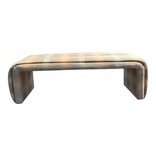 1980s Post Modern Deco Waterfall Bench in Karl Springer Style For Sale