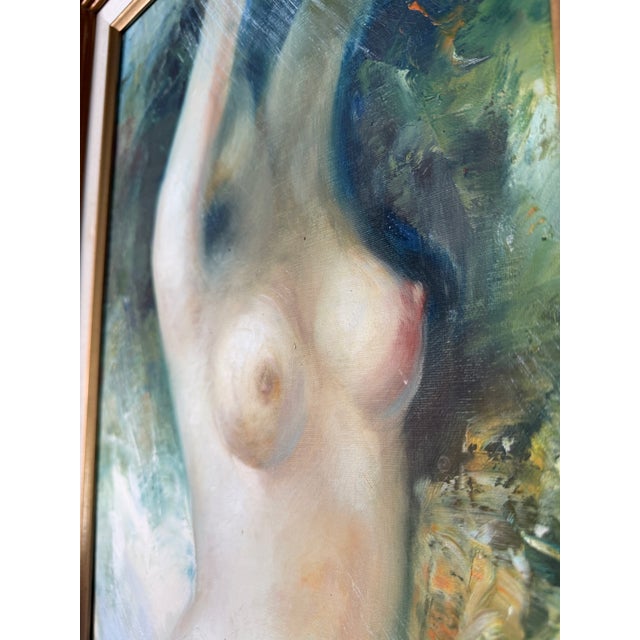 1970's Vintage Female Nude Oil Painting on Canvas – Framed For Sale - Image 10 of 13