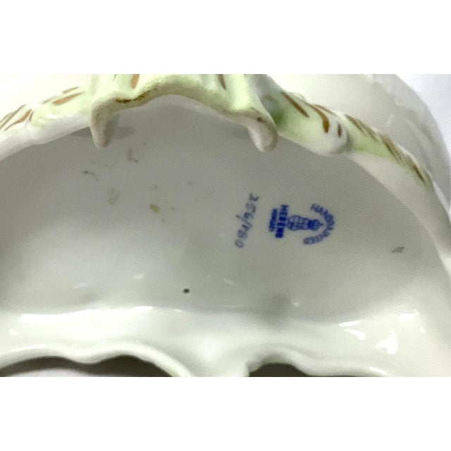Ceramic Vintage Herend Queen Victoria Porcelain Twin Salt Cellar With Cherub For Sale - Image 7 of 8