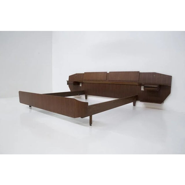 Vintage Italian Double Bed with Bedside Tables attributed to Ico & Luisa Parisi, 1950, in Good conditions. Designed 1950...