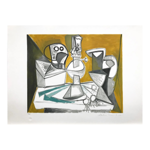 "Tete De Morte, Lampe Cruches Et Poireaux" 1980s Pablo Picasso Estate Lithograph