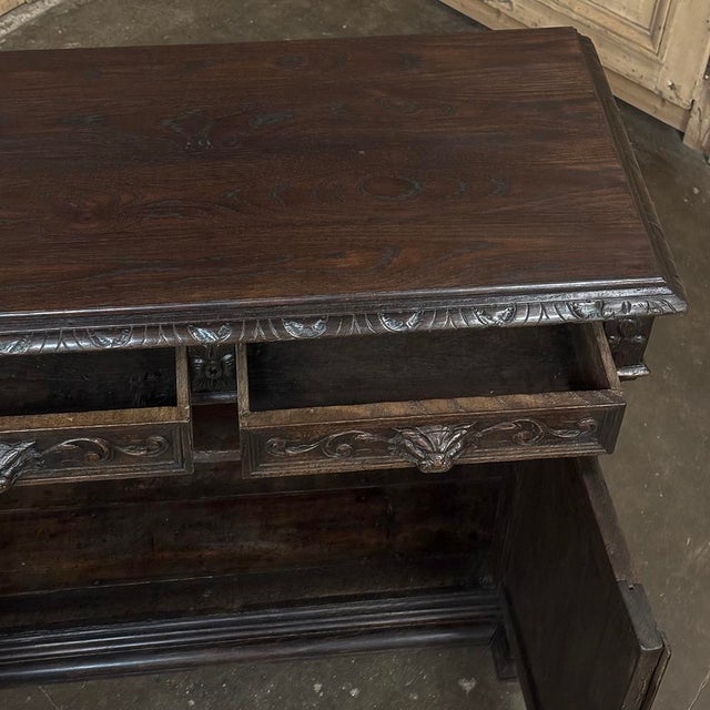 19th Century French Henri II Renaissance Revival Carved Oak Buffet For Sale - Image 15 of 18
