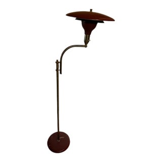 Vintage M.G. Wheeler "Sight Light" Burgundy Floor Lamp Attributed to Earl Canfield For Sale
