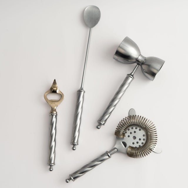 Vintage Italian Twist Handle Bar Tool Set - Set of 4 For Sale - Image 11 of 15