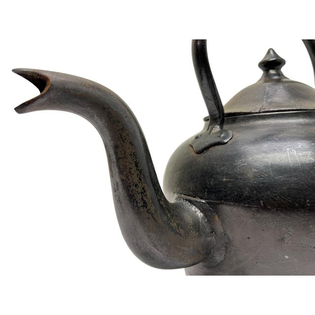 19th Century Gooseneck Cast Iron Tea Kettle, Scotland For Sale - Image 13 of 16
