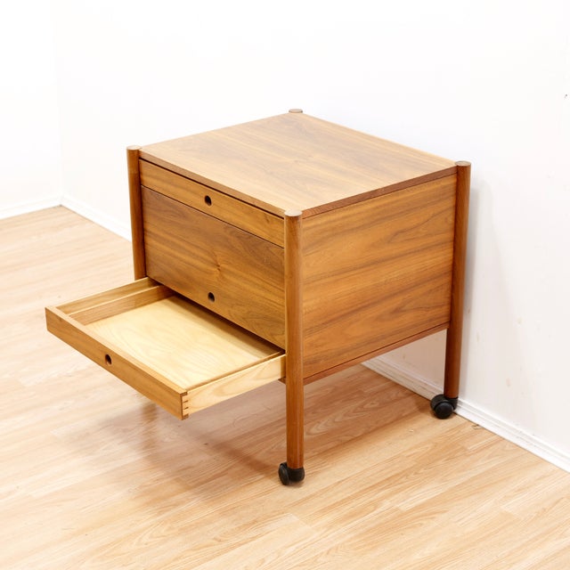 1970s Danish Modern Living Room Side Table in Walnut For Sale - Image 10 of 12
