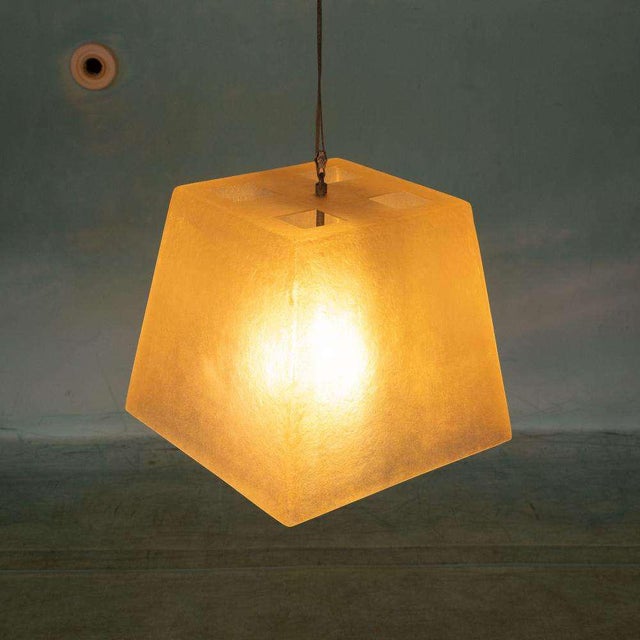 Rare Roche Bobois hanging lamps from France, made entirely of semi-transparent fiberglass. These unique lamps fit...