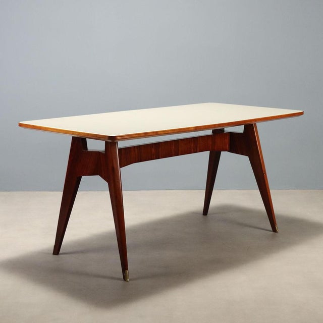 Table with Back-Treated Glass Top, 1950s For Sale - Image 10 of 10