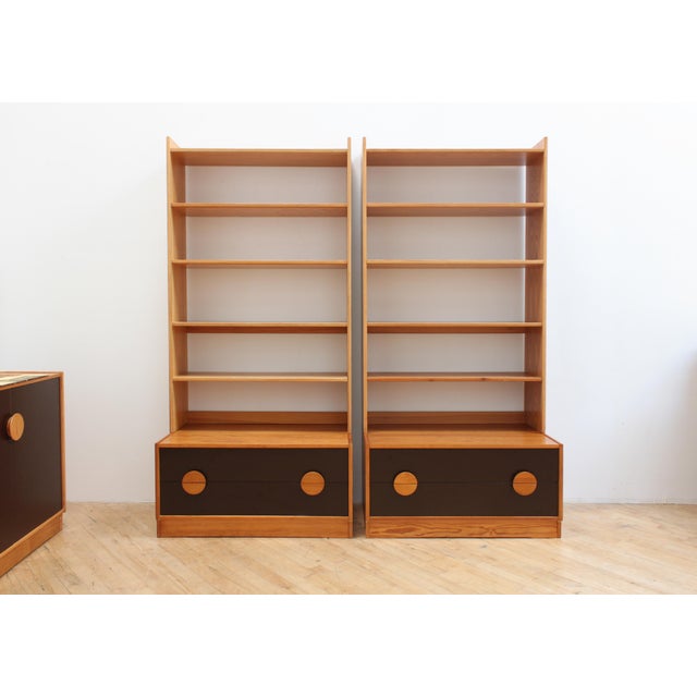 The ‘Comet"‘ line was designed in 1971 by Tomas Jelinek for Ikea Sweden. Two bays each consisting of a two drawer chest...