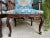 Pair Antique French Dining Arm Chairs Louis XV Carved Oak Blue Persian Textile For Sale - Image 11 of 18