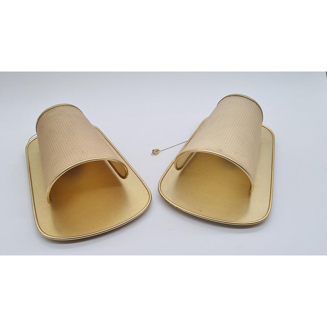 No. 430 Wall Lamps in Golden Metal and Plastic from Erco Leuchten, Germany, 1960s, Set of 2 For Sale - Image 10 of 11