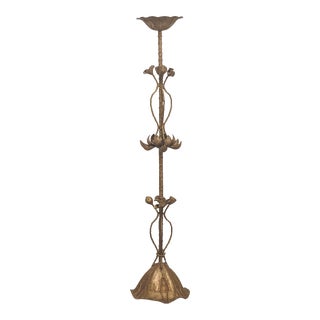 Early 20th Century Meiji-Style Japan Bronze Chinoiserie Lotus Candlestick For Sale