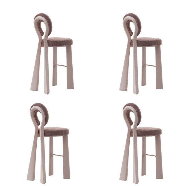 Purple Mary Bar Chairs by Ottiu, Set of 4 For Sale - Image 8 of 8