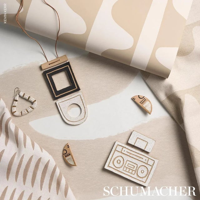 Paper Schumacher X Hadiya Williams Drift Wallpaper In Wafer For Sale - Image 7 of 7