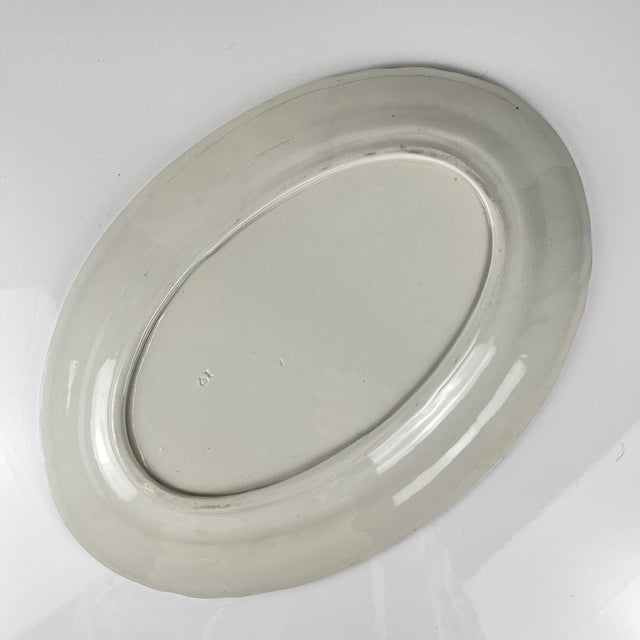Blue Large Oval Terre de Fer Jane Model Platter from KG Lunéville, 1900s For Sale - Image 8 of 12