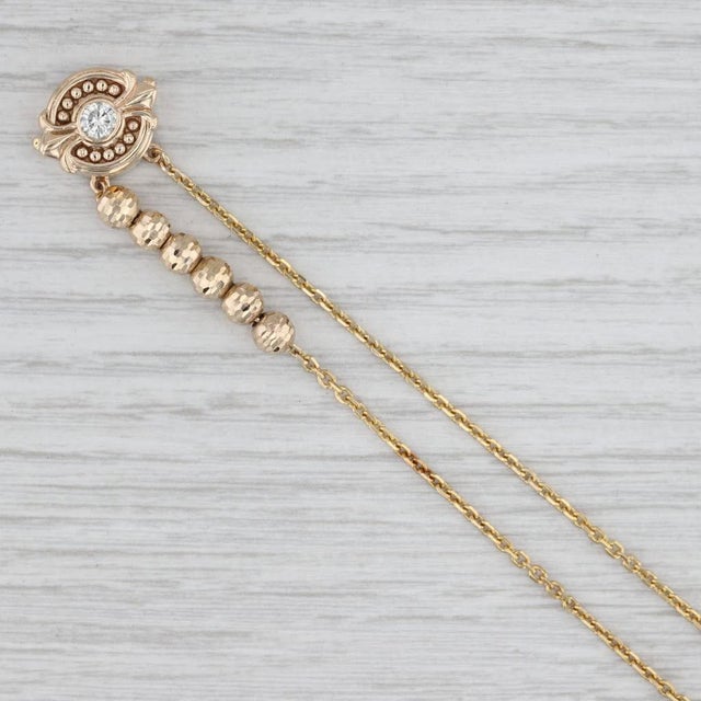 Modern 0.27ctw Diamond Slide Charm Bracelet Bead Slides 14k Yellow Gold 7" Starter For Sale - Image 3 of 5