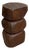 Brown Stacked Free-Form Wooden Side Pedestal Table For Sale