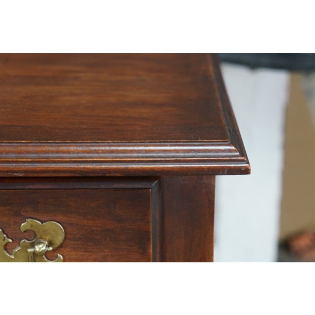 Vintage Queen Anne Chippendale Style Cherry Lowboy Chest Console Hall Table For Sale - Image 16 of 18