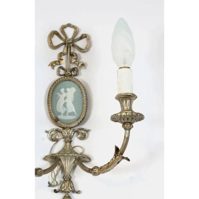 Antique Silver Plated Wall Lights, 1890s, Set of 2 For Sale - Image 6 of 7