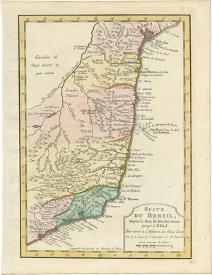 Antique Map of the Brazilian Coast by A. Van Krevelt, 1772