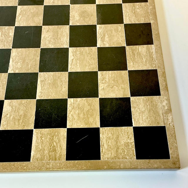 1970s Vintage Hollywood Regency Boho Chic Italian Marble Checkers or Chest Game Board. For Sale - Image 11 of 14