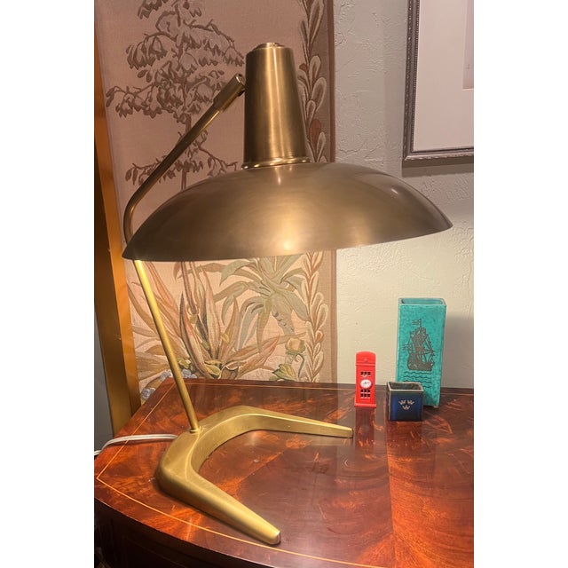 Late 20th Century Contemporary Brass Adjustable Desk Lamp in the Mid-Century Modern Style For Sale - Image 4 of 7