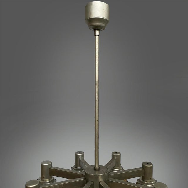 Art Deco German Chandelier in Yellow Glass and Metal, 1930s For Sale - Image 12 of 18