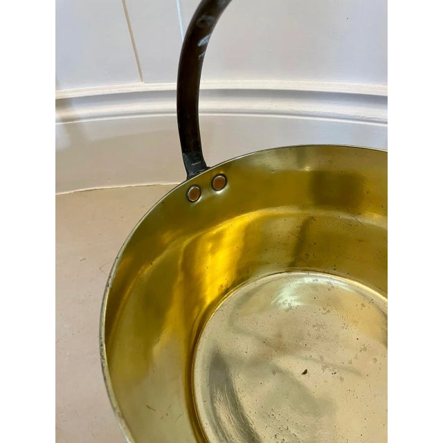 Mid 19th Century Large Antique Victorian Brass Pail For Sale - Image 5 of 7