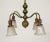 Victorian Victorian Brass Chandelier With Floral Ball & Bellflower Glass Shades For Sale - Image 3 of 13