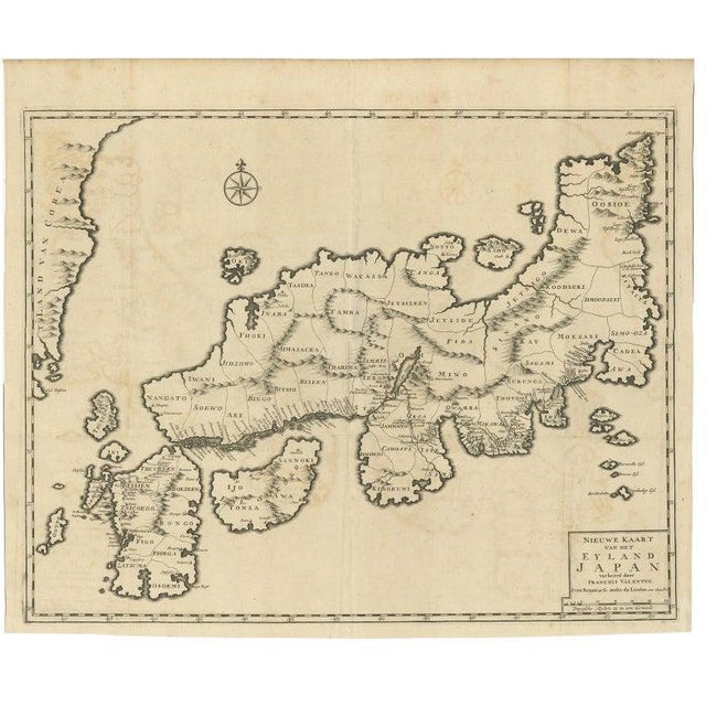 Antique Map of Japan with Place Names in Dutch Nomenclature, 1726 For Sale - Image 6 of 6
