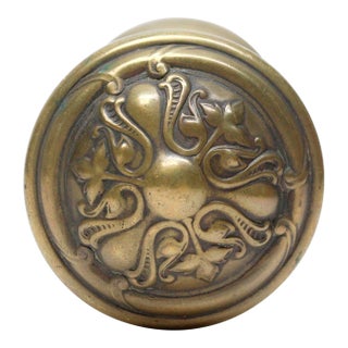 Art Nouveau Reading Brass Crofton Door Knobs For Sale