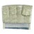 Vintage Upholstered Queen Headboard With Matching Pleated Bed Skirt, Robert Allen Linen Floral in Pistachio For Sale