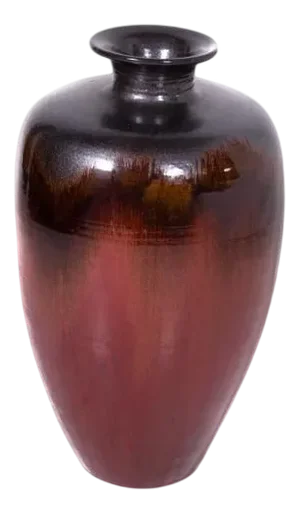 Vintage Glazed Ceramic Vase with Gradient Finish