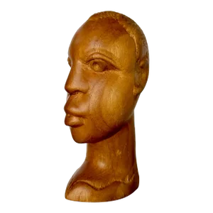 Vintage Carved Wood Folk Art Sculpture Bust of a Man