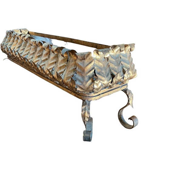 1950s Mid 20th Century Italian Florentine Metal Jardiniere For Sale - Image 5 of 6