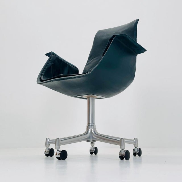 Mid-Century Dark Green Model 6727 Tulip Desk Chair by Preben Fabricius & Jørgen Kastholm for Walter Knoll, 1960s For Sale - Image 5 of 11