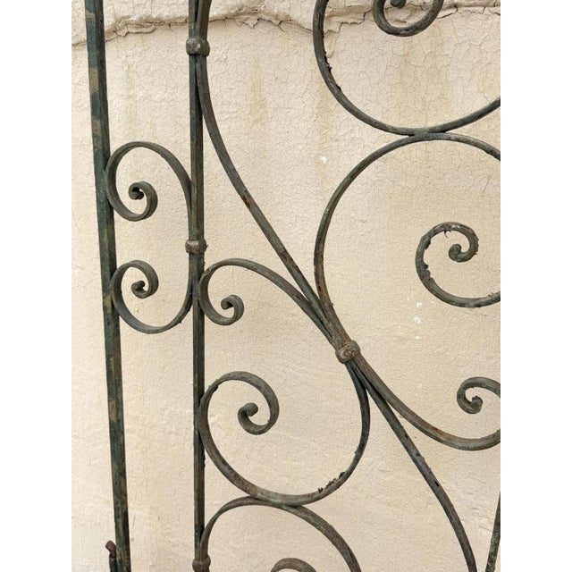 Antique Spanish Renaissance Scrolling Wrought Iron 57 X 45 Garden Entry Gate Set For Sale - Image 10 of 18