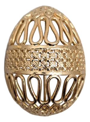 Vintage Signed Napier Goldtone Easter Egg Brooch, 1964 Ad Piece