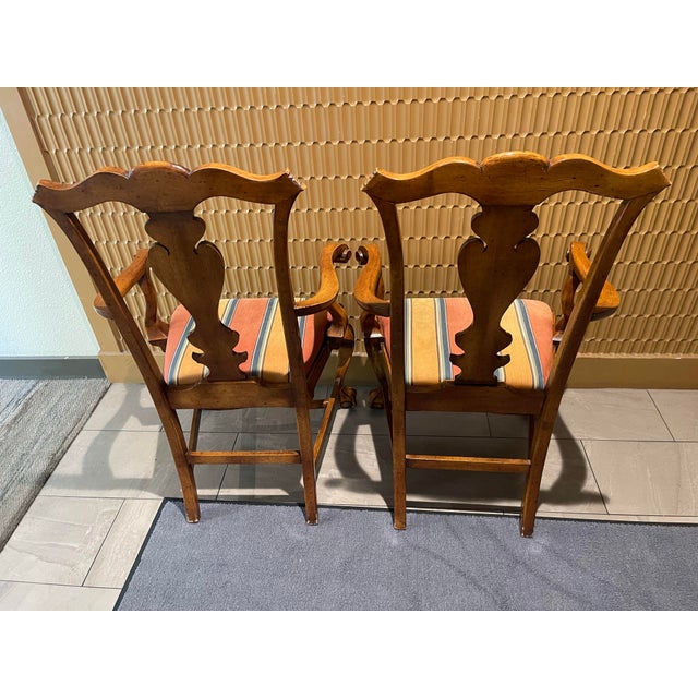 1970s Vintage Chippendale Style Armchairs (Sourced by Swimmer Cole Martinez Curtis) - A Pair For Sale - Image 4 of 12