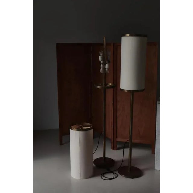 Large Danish Modern Floor Lamps in Patinated Brass by Kay Kørbing, 1960s, Set of 2 For Sale - Image 17 of 18